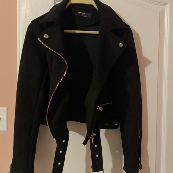 Zara Faux Suede Moto Jacket - Picture 1 of 5